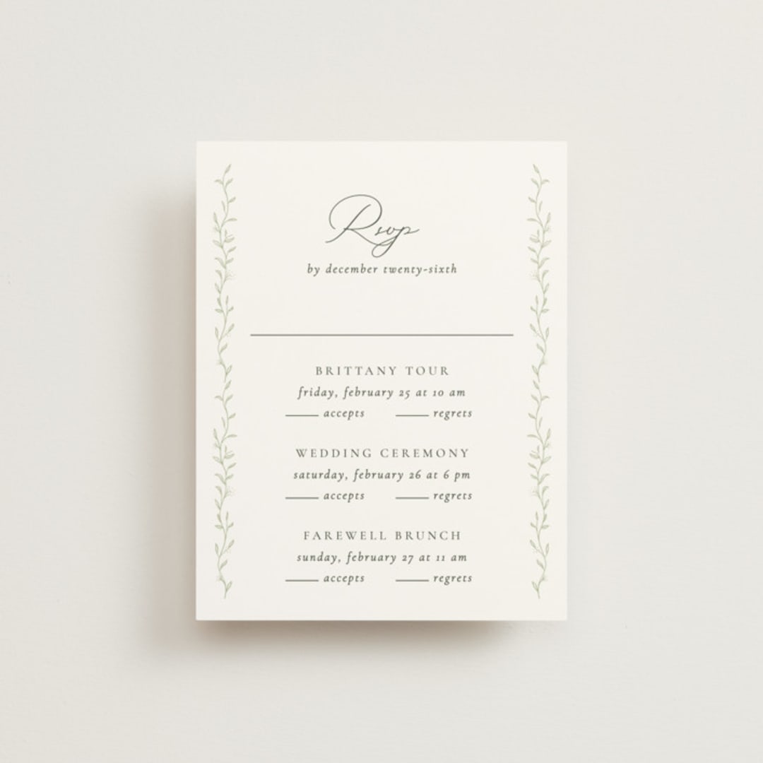 "cramique" - Multi-Event RSVP Cards in Ivy by chocomocacino - Front