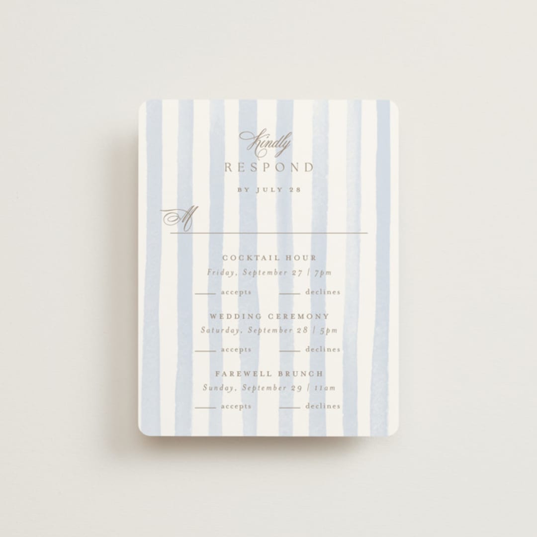 "Bristol" - Multi-Event RSVP Cards in Aqua by Jennifer Wick - Front