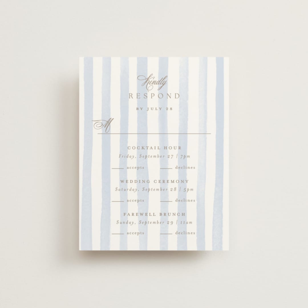 "Bristol" - Multi-Event RSVP Cards in Aqua by Jennifer Wick - Front