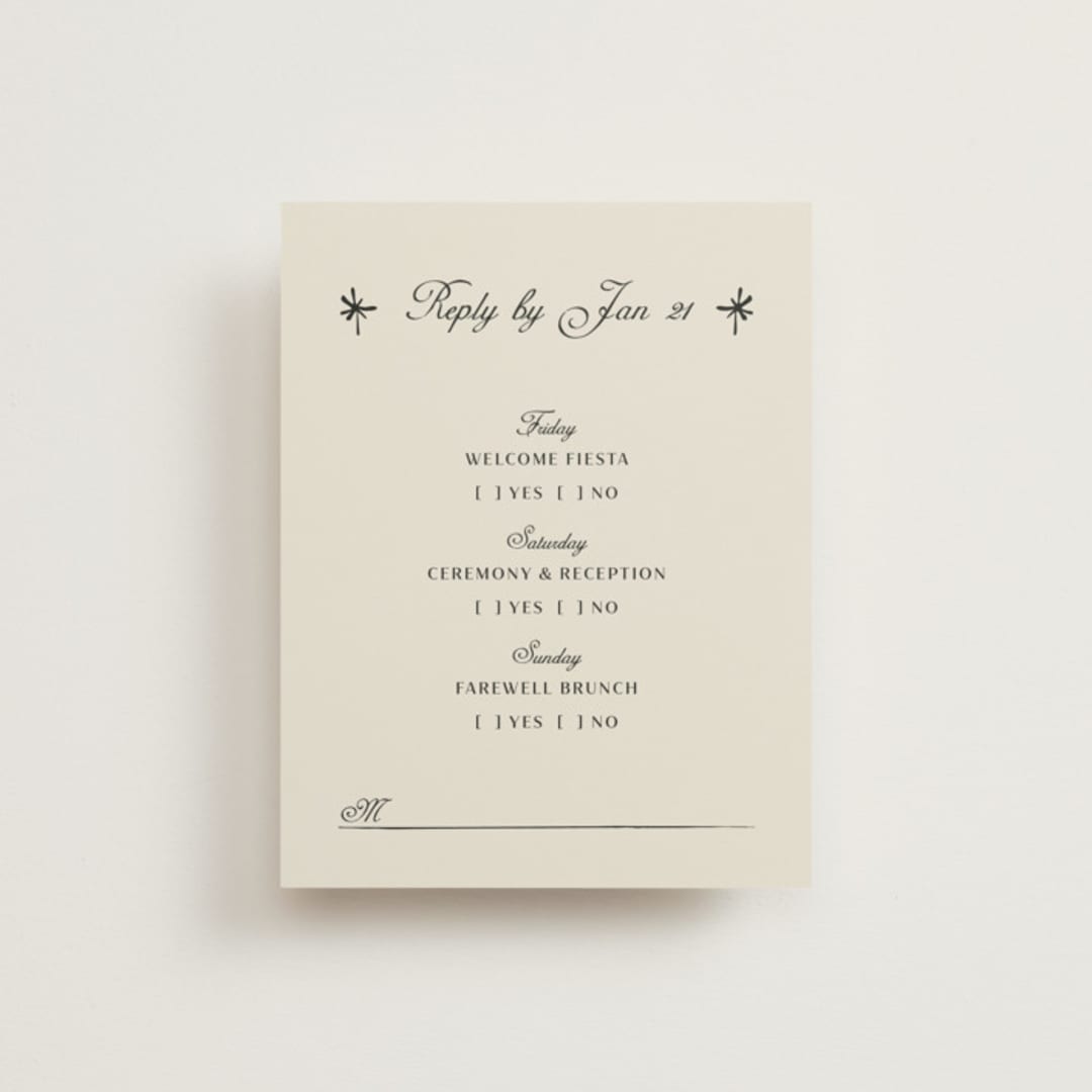 "Milagro" - Multi-Event RSVP Cards in Ivory by Ani Somi - Front