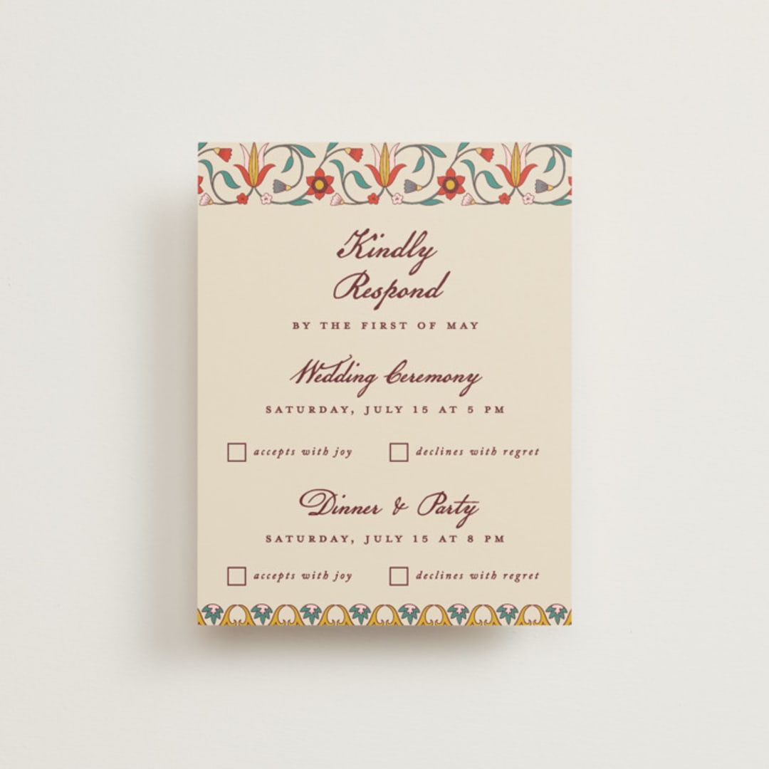 "Mughal Gardens" - Multi-Event RSVP Cards in Ivory by Sherley Ferreira - Front
