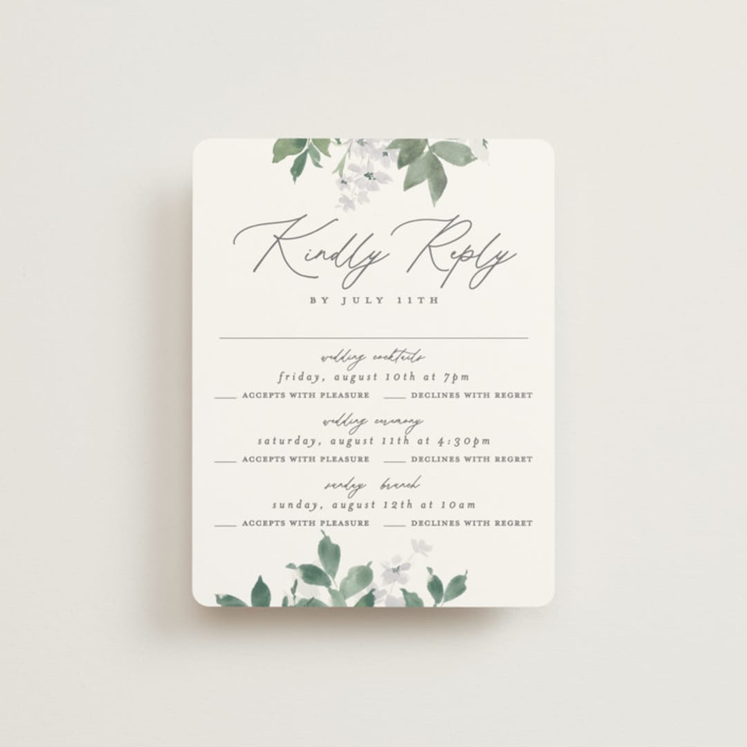 "Grove" - Multi-Event RSVP Cards in Fern by Everett Paper Goods - Front
