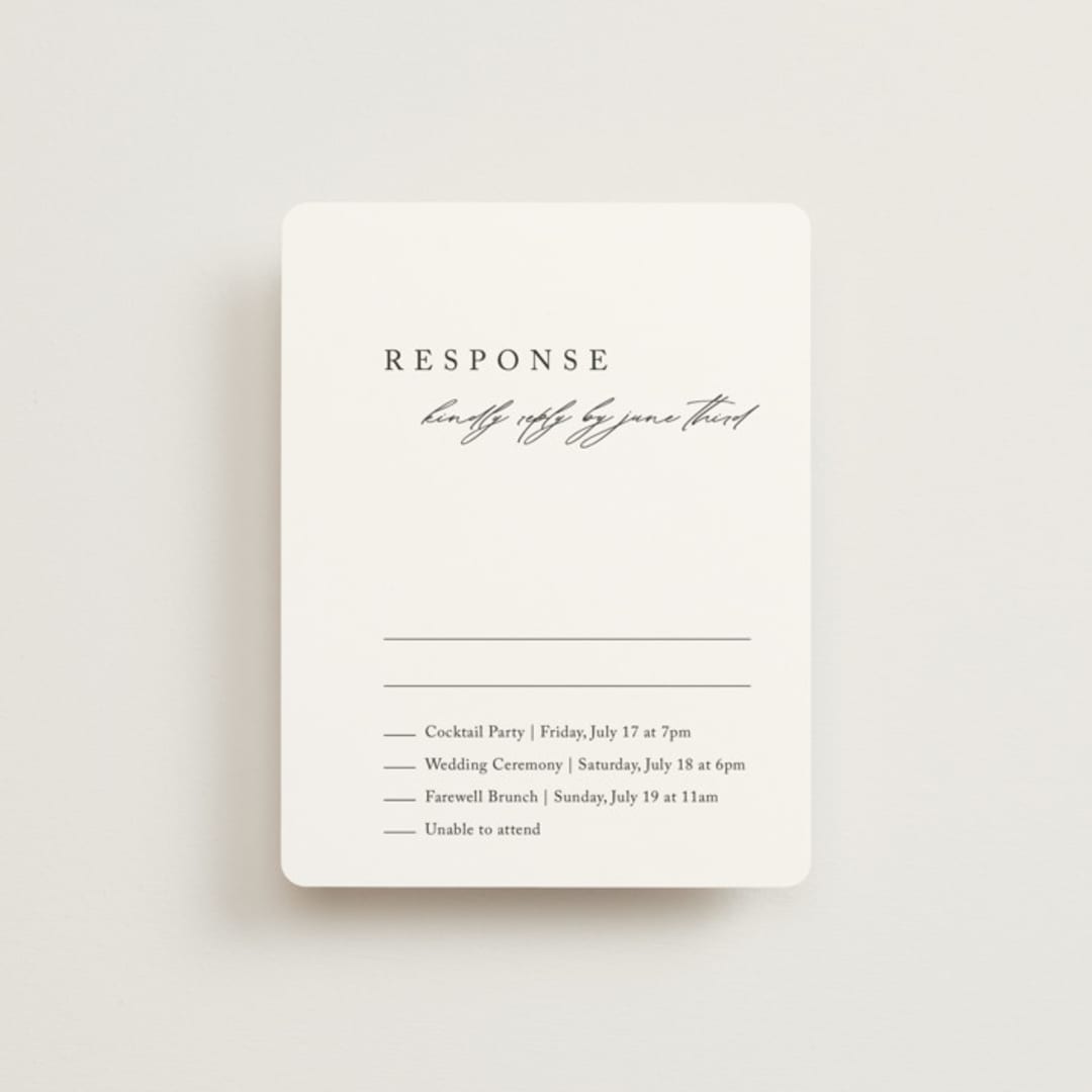 "Astoria" - Multi-Event RSVP Cards in Silk by Kelly Schmidt - Front