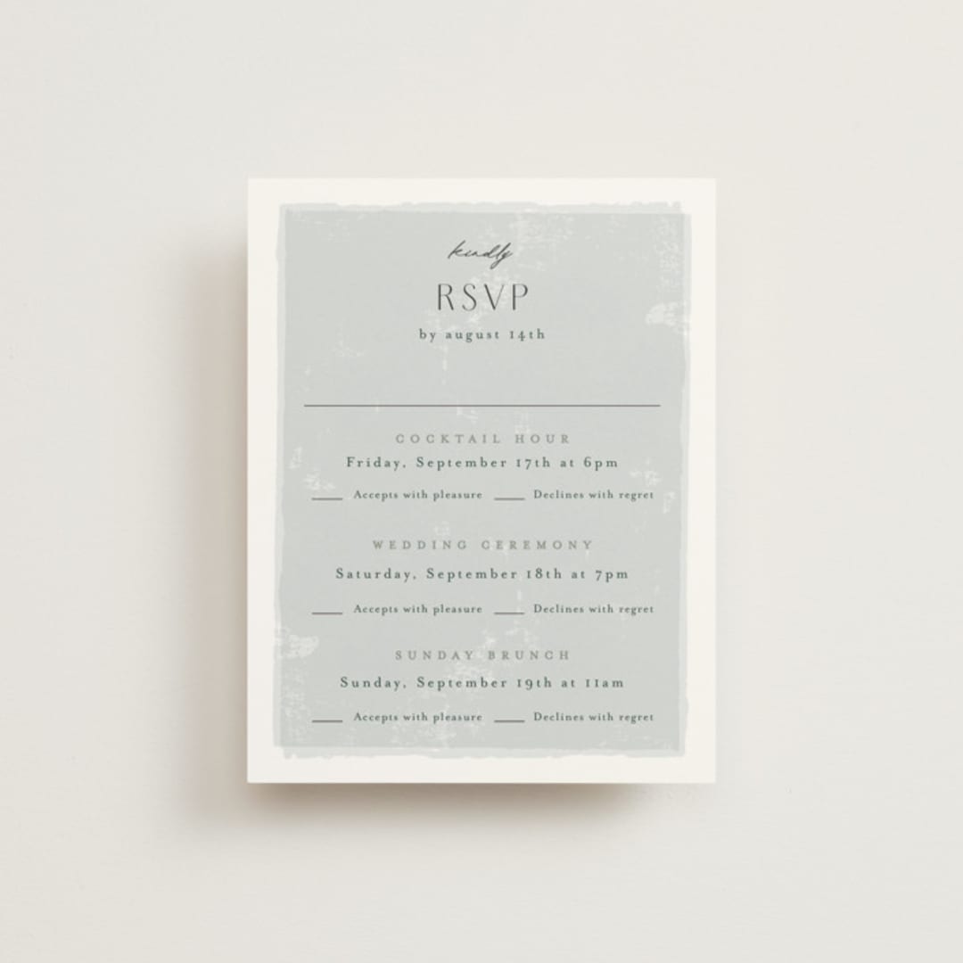 "Foothills" - Multi-Event RSVP Cards in Grass by Alethea and Ruth - Front