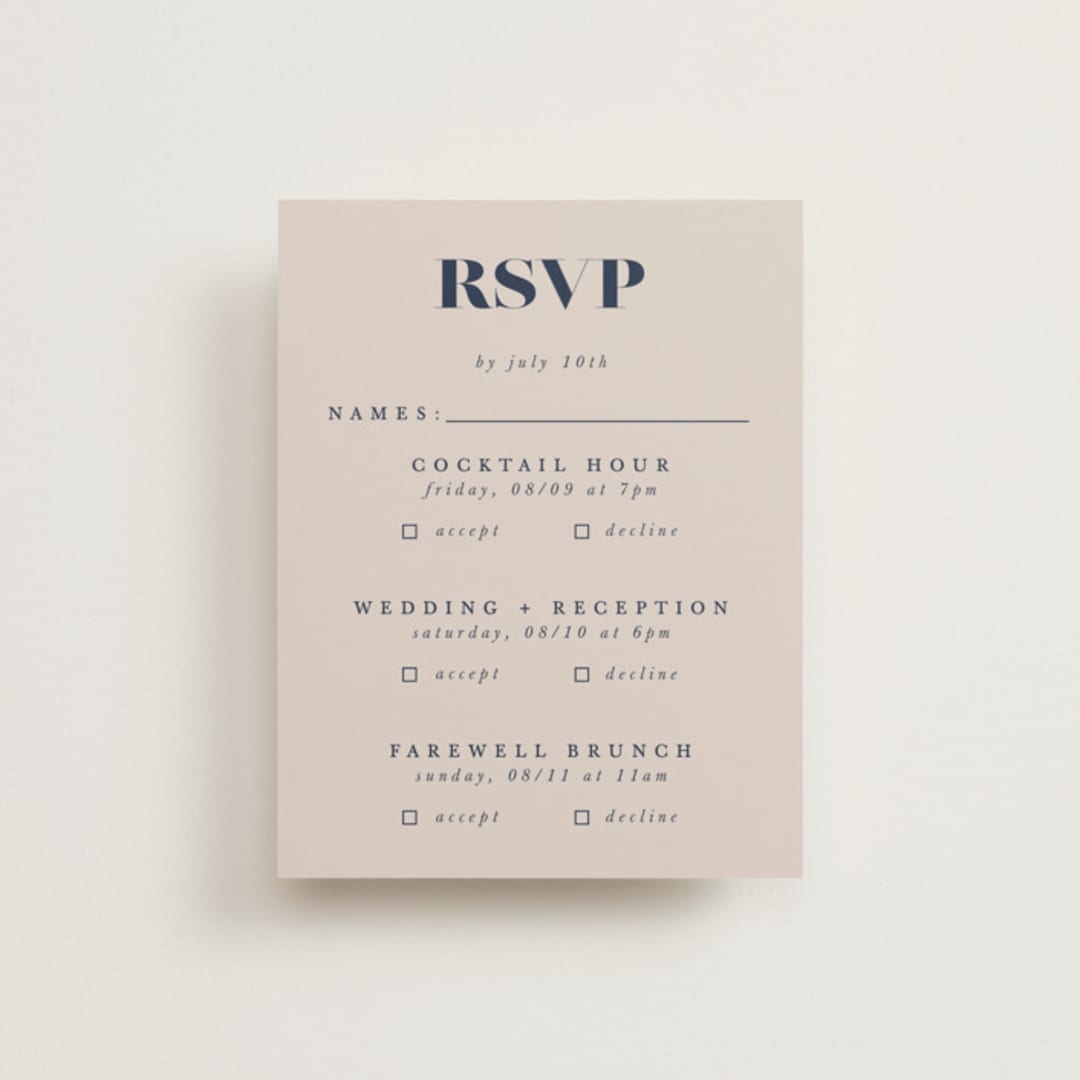 "Centro" - Multi-Event RSVP Cards in Marseille Bleu by Up Up Creative - Front