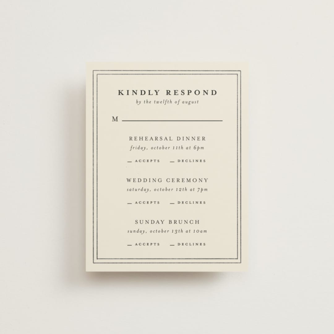 "Hansen" - Multi-Event RSVP Cards in Almond by Stephanie Hawkes - Front