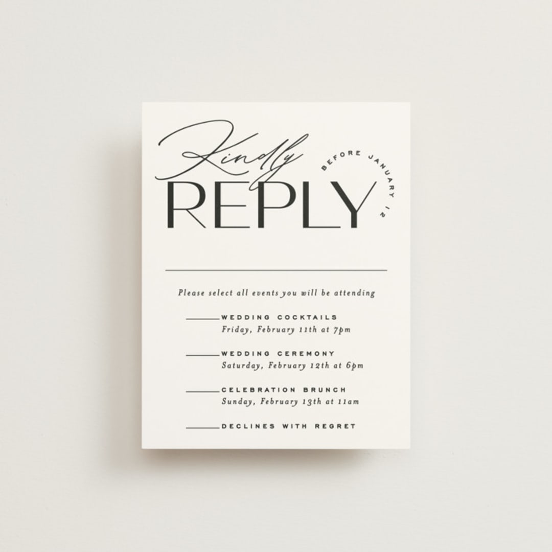 "Union Stack" - Multi-Event RSVP Cards in Diamond by Jessica Corliss - Front