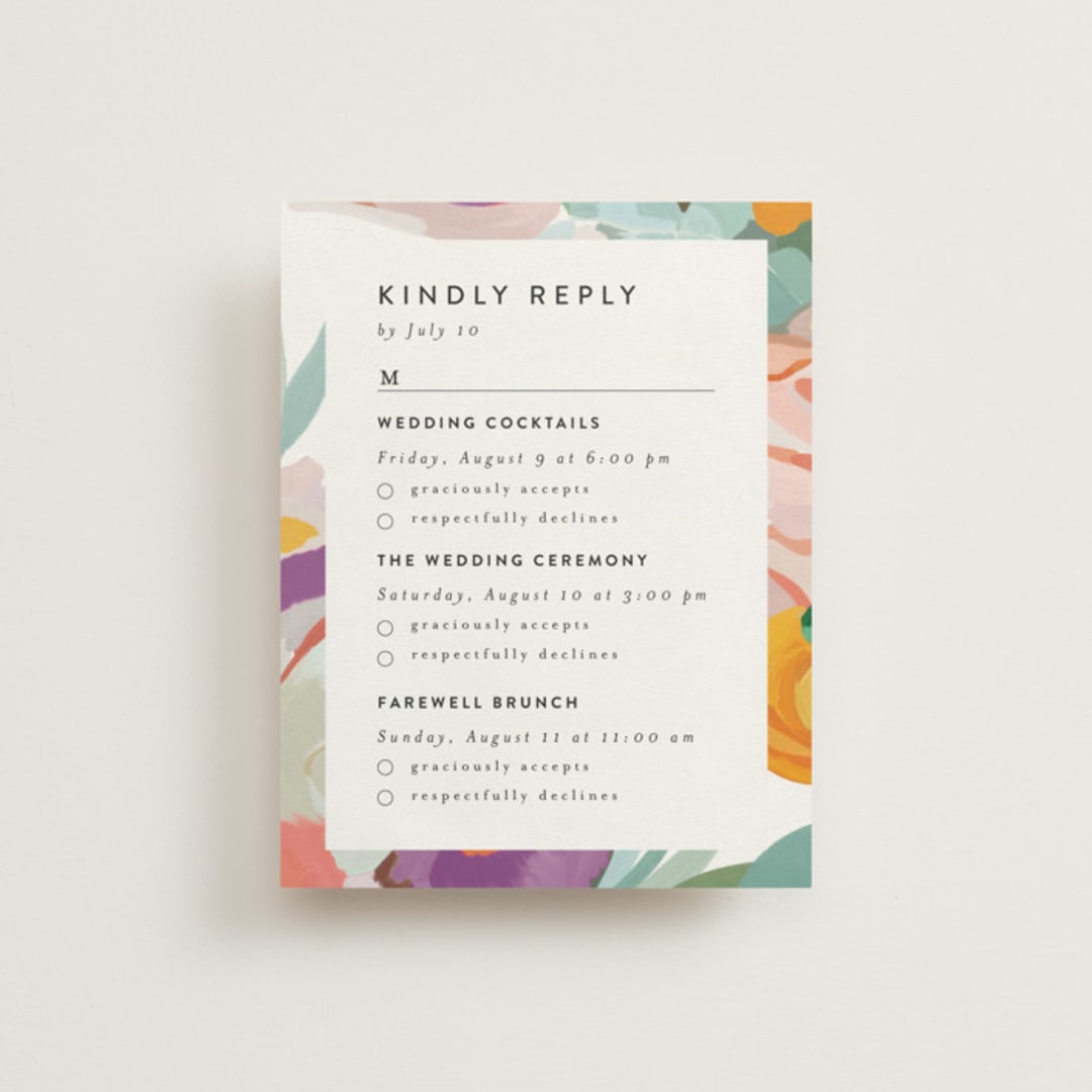 "Abstract Florals" - Multi-Event RSVP Cards in Bouquet by Maria Hilas-Louie - Front