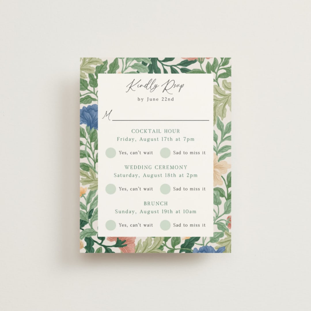 "Floral Garden" - Multi-Event RSVP Cards in Garden by Elly - Front