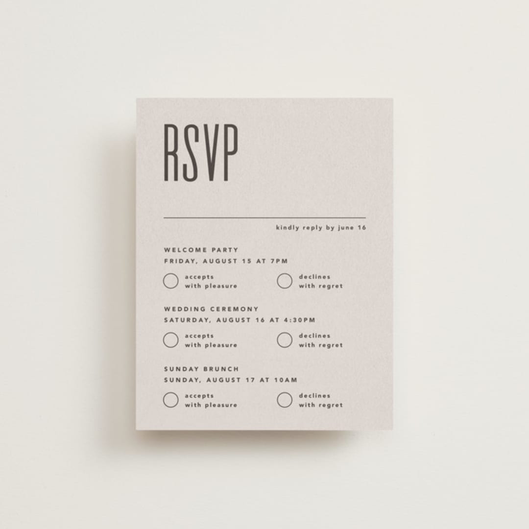 "Film" - Multi-Event RSVP Cards in Coffee by JoAnn Jinks - Front