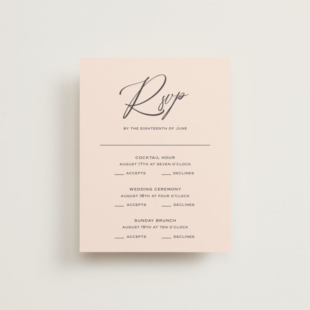 "Vision of Love" - Multi-Event RSVP Cards in First Kiss by Design Lotus - Front
