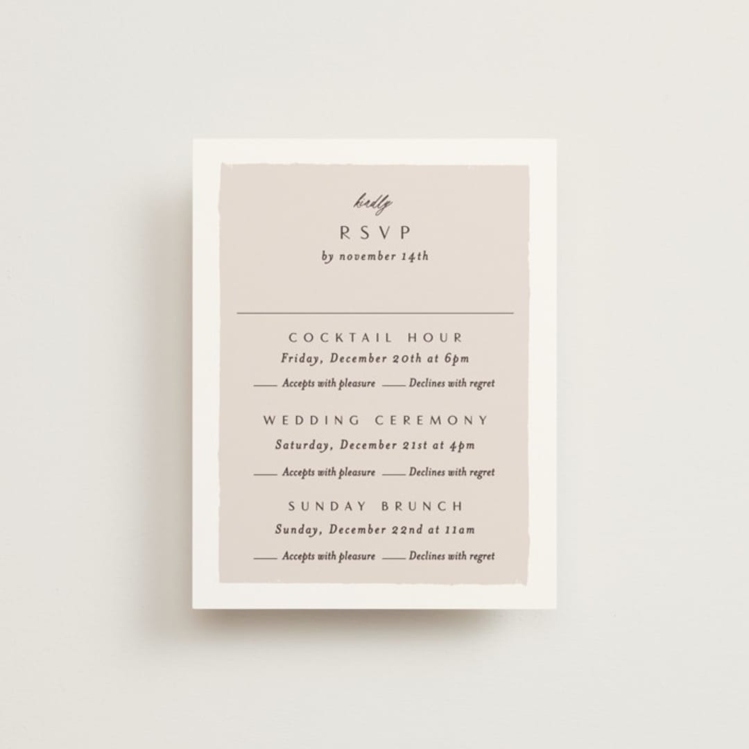 "Autumnal" - Multi-Event RSVP Cards in Natural by Alethea and Ruth - Front