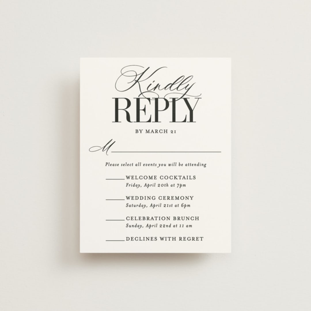 "This and That" - Multi-Event RSVP Cards in Diamond by Jessica Corliss - Front