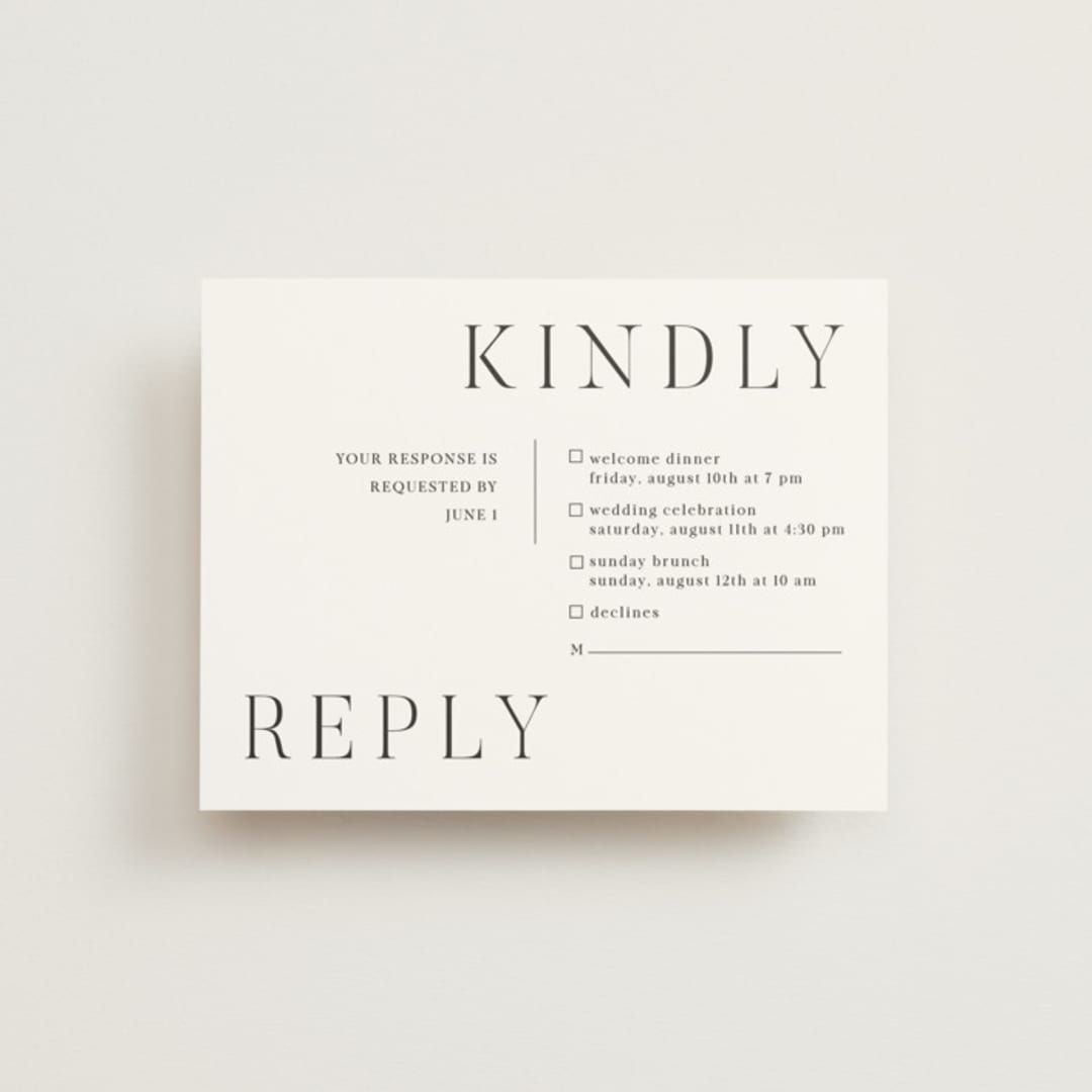 "Around the Way" - Multi-Event RSVP Cards in Slate by That Girl Press - Front