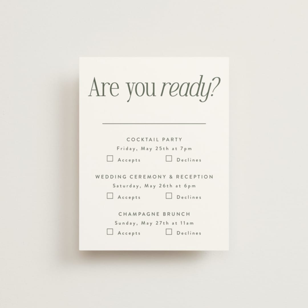 "Highlights" - Multi-Event RSVP Cards in Forest by Jackie Crawford - Front