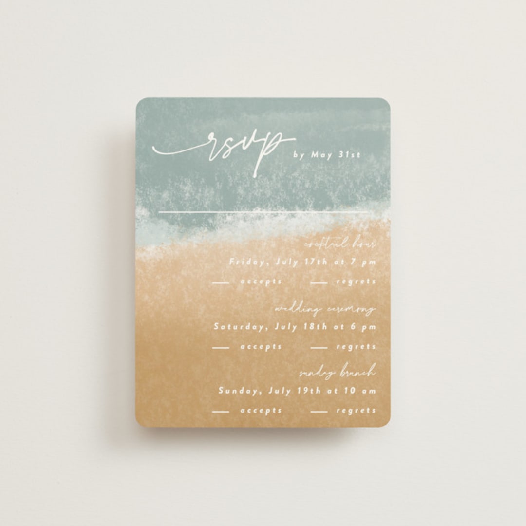 "Seaside" - Multi-Event RSVP Cards in Seaglass by Rebecca Durflinger - Front