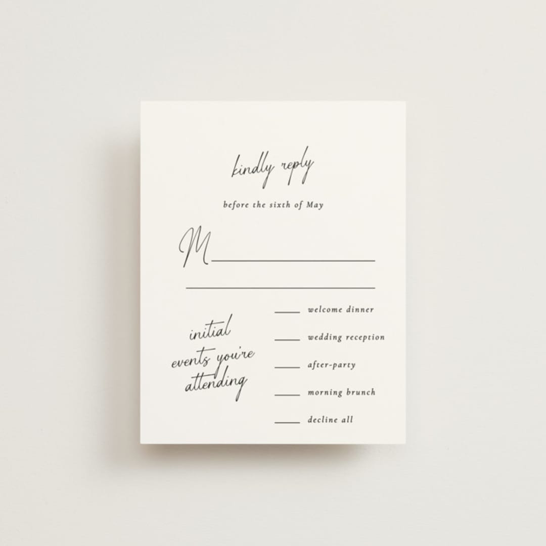 "Symphony" - Multi-Event RSVP Cards in Pearl by Jackie Mangiolino - Front