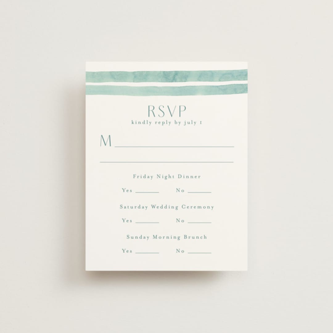 "Tidal Stripe" - Multi-Event RSVP Cards in Sky by Katharine Watson - Front