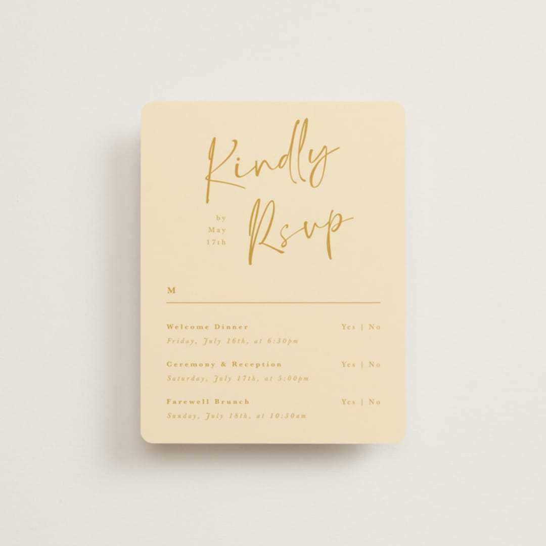"Ink scribble" - Multi-Event RSVP Cards in Honey by Adelyn T. - Front