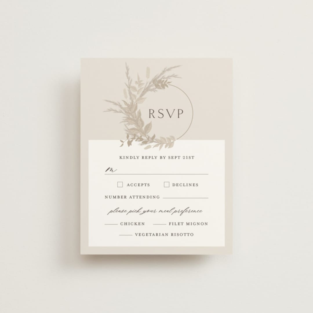 "Preserved Fall Botanicals" - RSVP Cards in Linen by Erin Deegan - Front