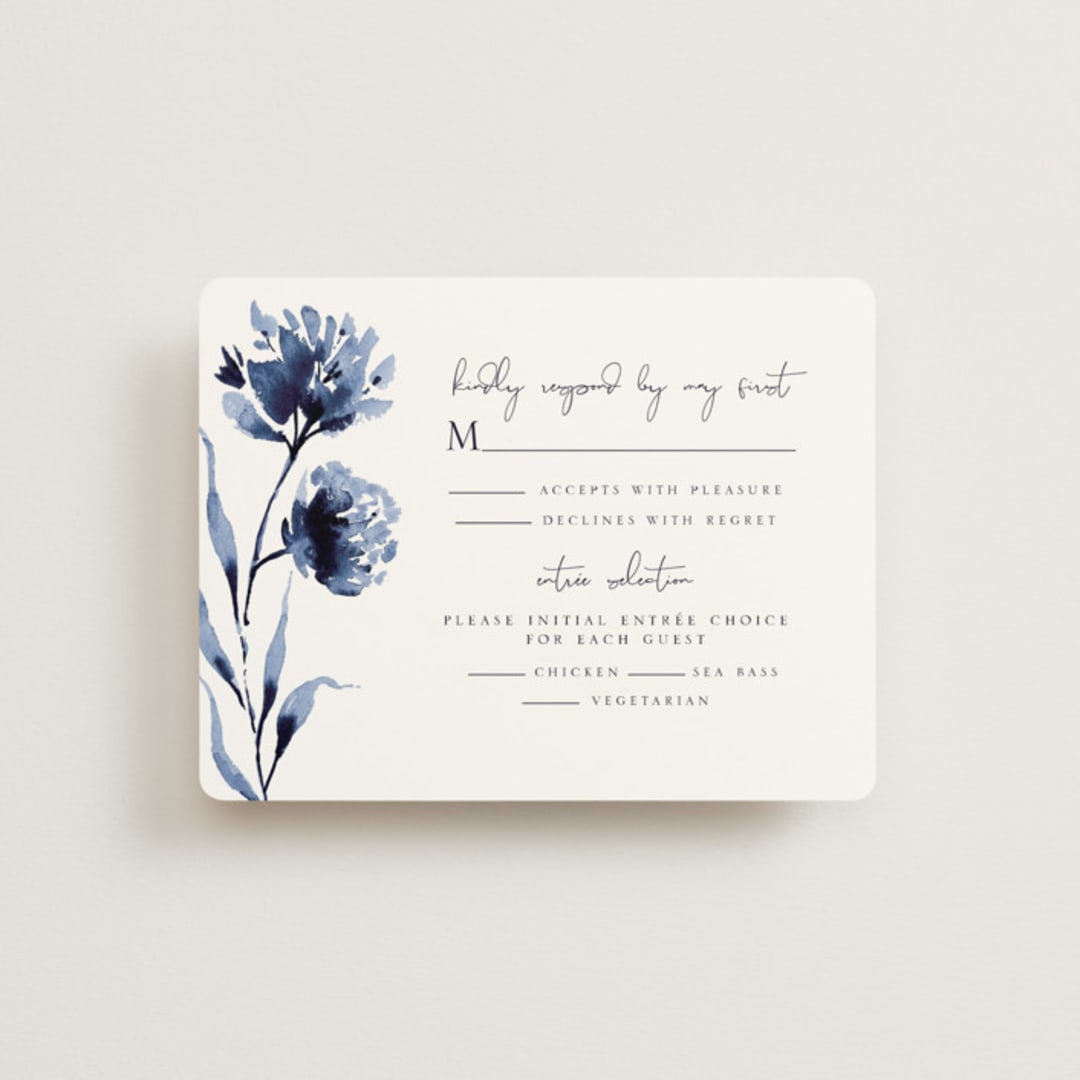 "A Wedding Watercolor" - RSVP Cards in Cornflower by Chris Griffith - Front