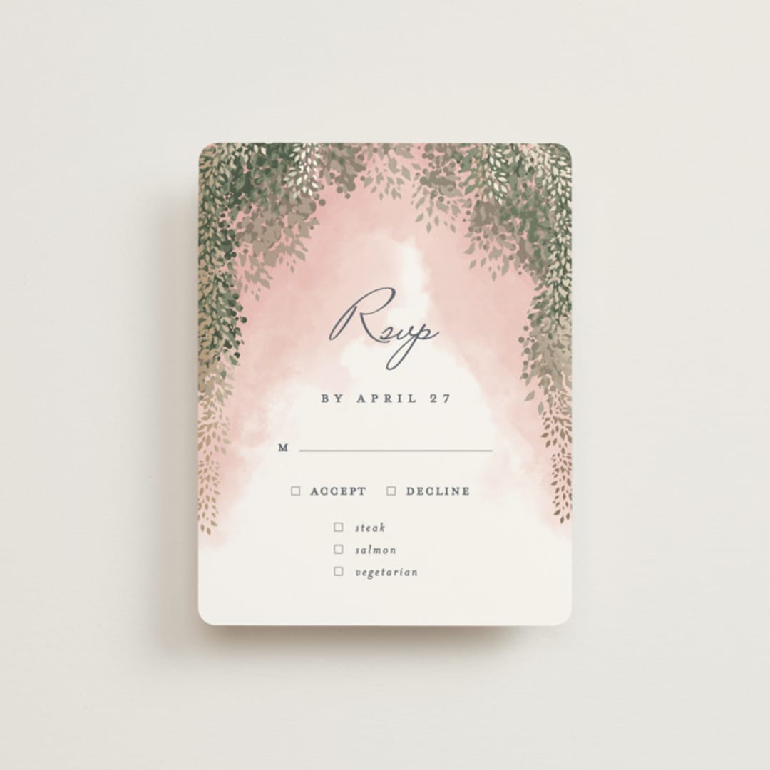 "veil sweet" - RSVP Cards in Blush by Cass Imagines - Front