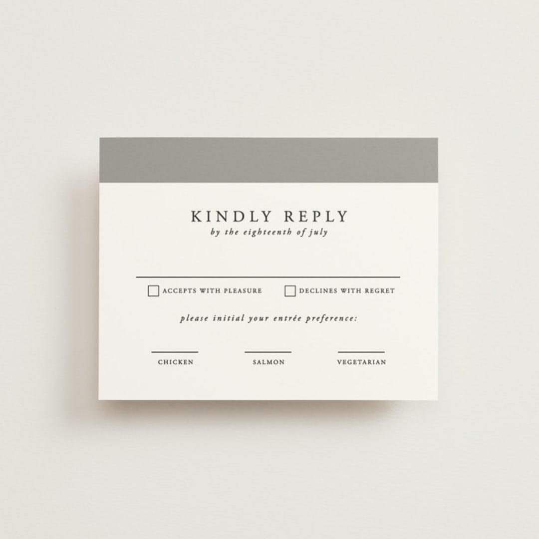 "Portrait" - RSVP Cards in Platinum by Heather Schertzer - Front