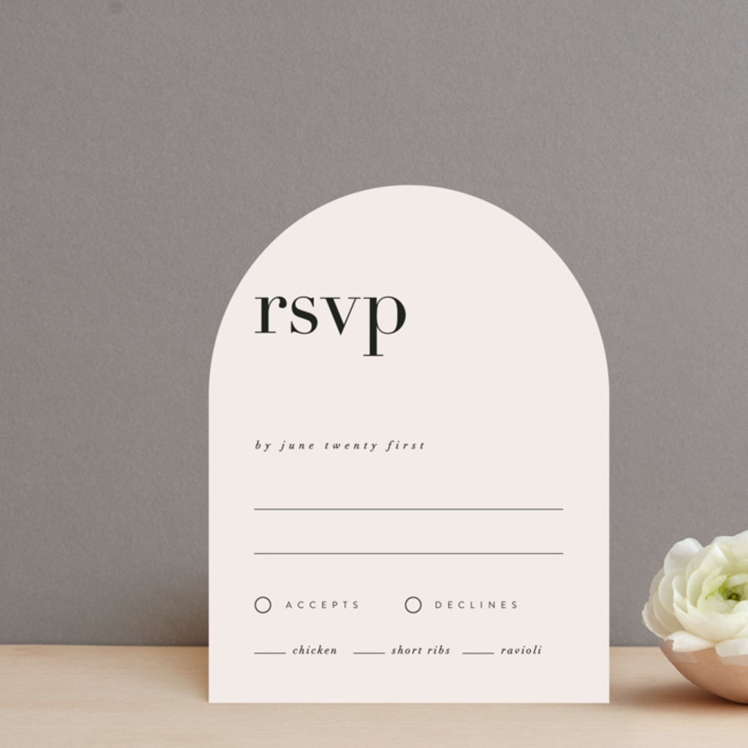 "The Loden" - RSVP Cards in Ivory by Kelly Schmidt - Front