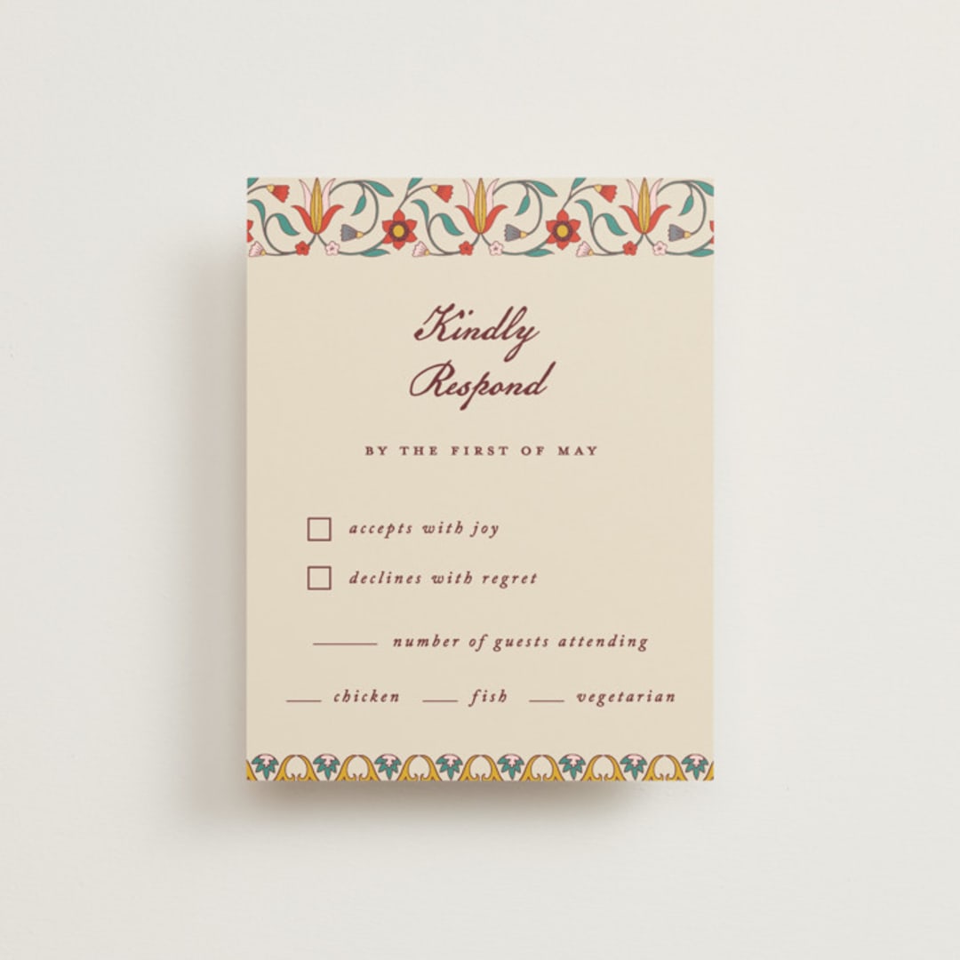"Mughal Gardens" - RSVP Cards in Ivory by Sherley Ferreira - Front