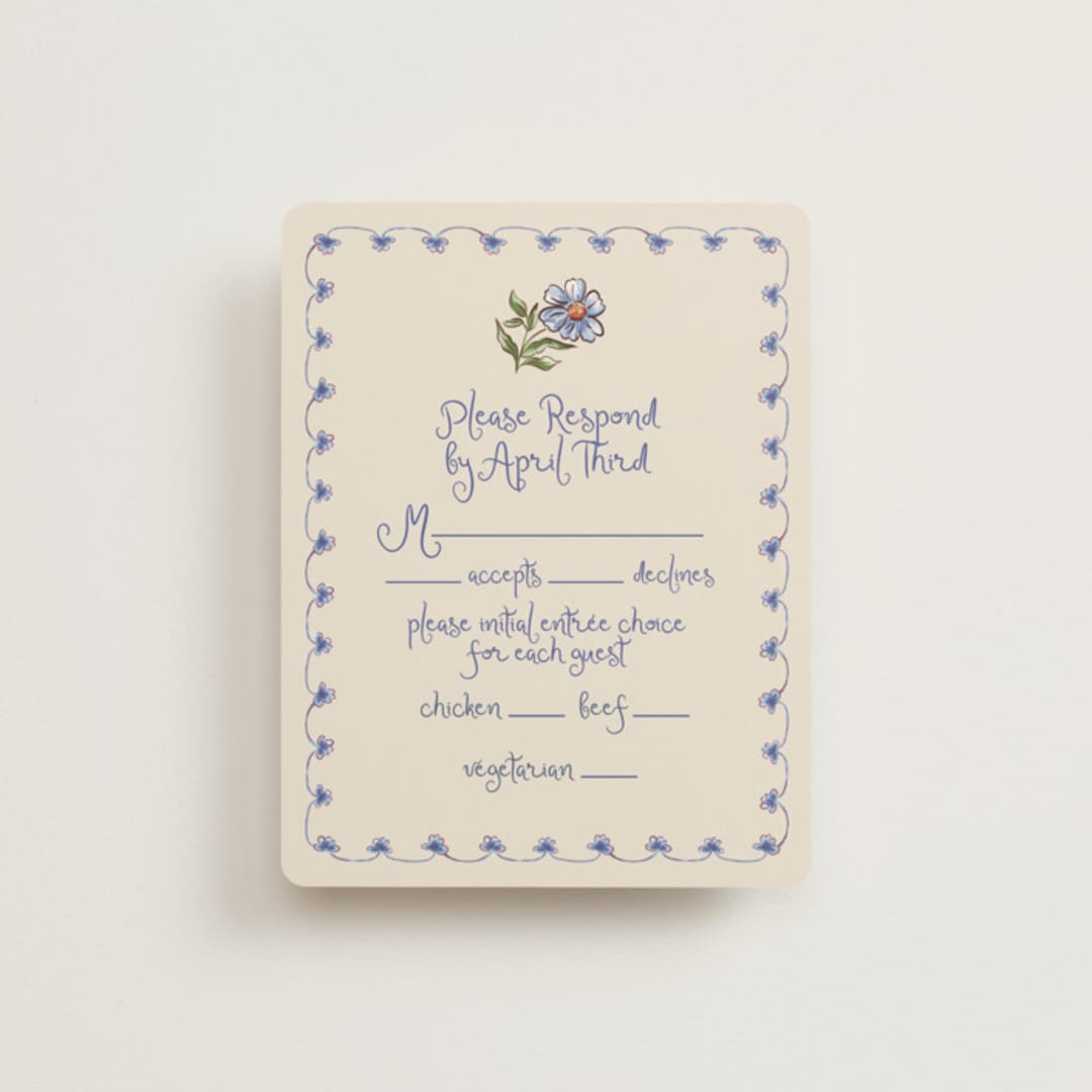 "Artisan Wedding" - RSVP Cards in Sea by Chris Griffith - Front
