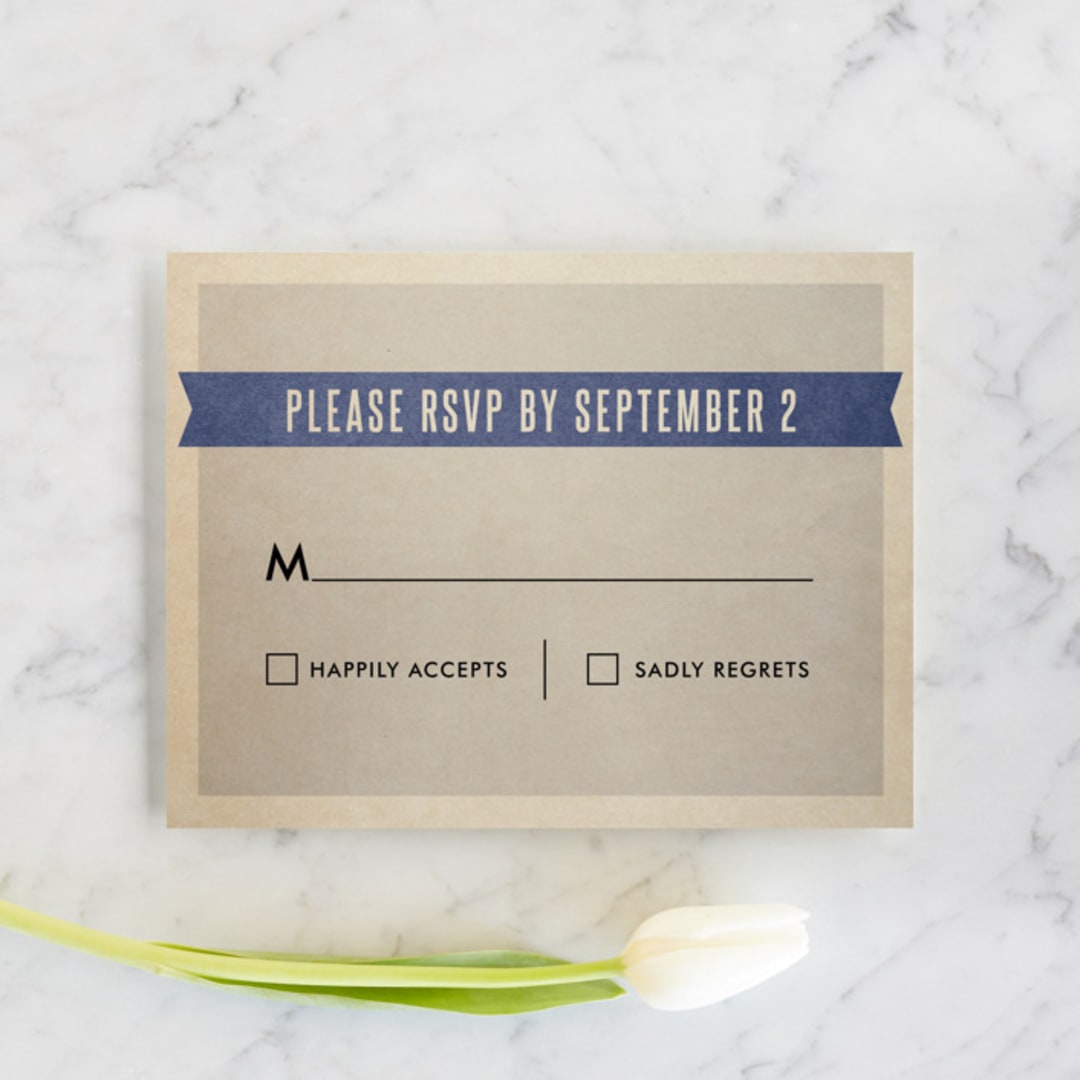 "Wedding Vinyl" - RSVP Cards in Purple Jelly by Dawn Jasper - Front