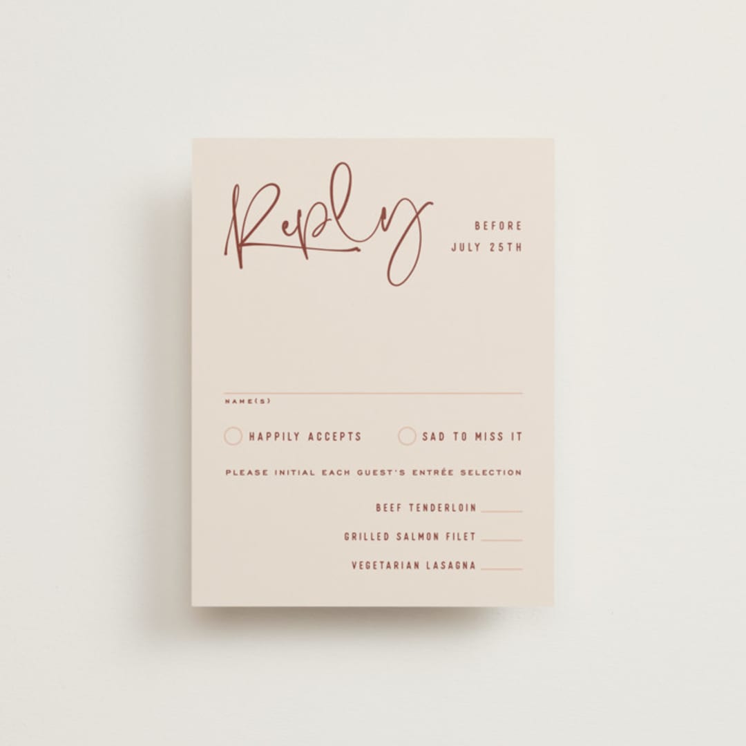 "Millennial" - RSVP Cards in Rose by Hooray Creative - Front