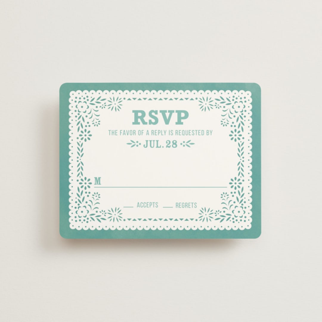 "Fiesta Folk Art" - RSVP Cards in Lagoon by root beer float - Front