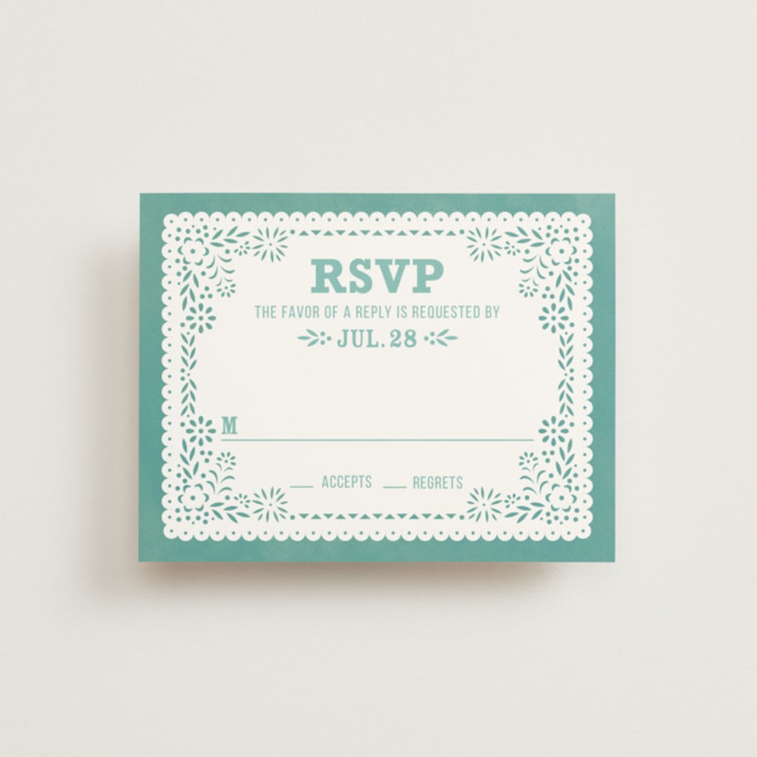 "Fiesta Folk Art" - RSVP Cards in Lagoon by root beer float - Front