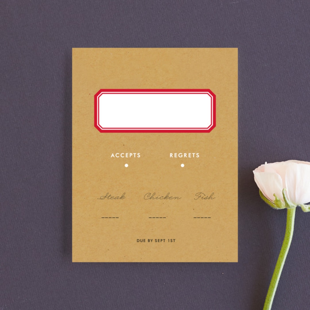 "Textbook Love Story" - RSVP Cards in Kraft by root beer float - Front