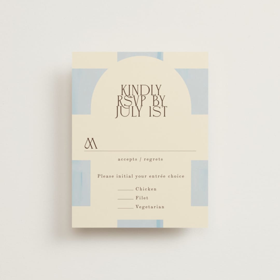 "Checker Wash" - RSVP Cards in Ivory by Baumbirdy - Front