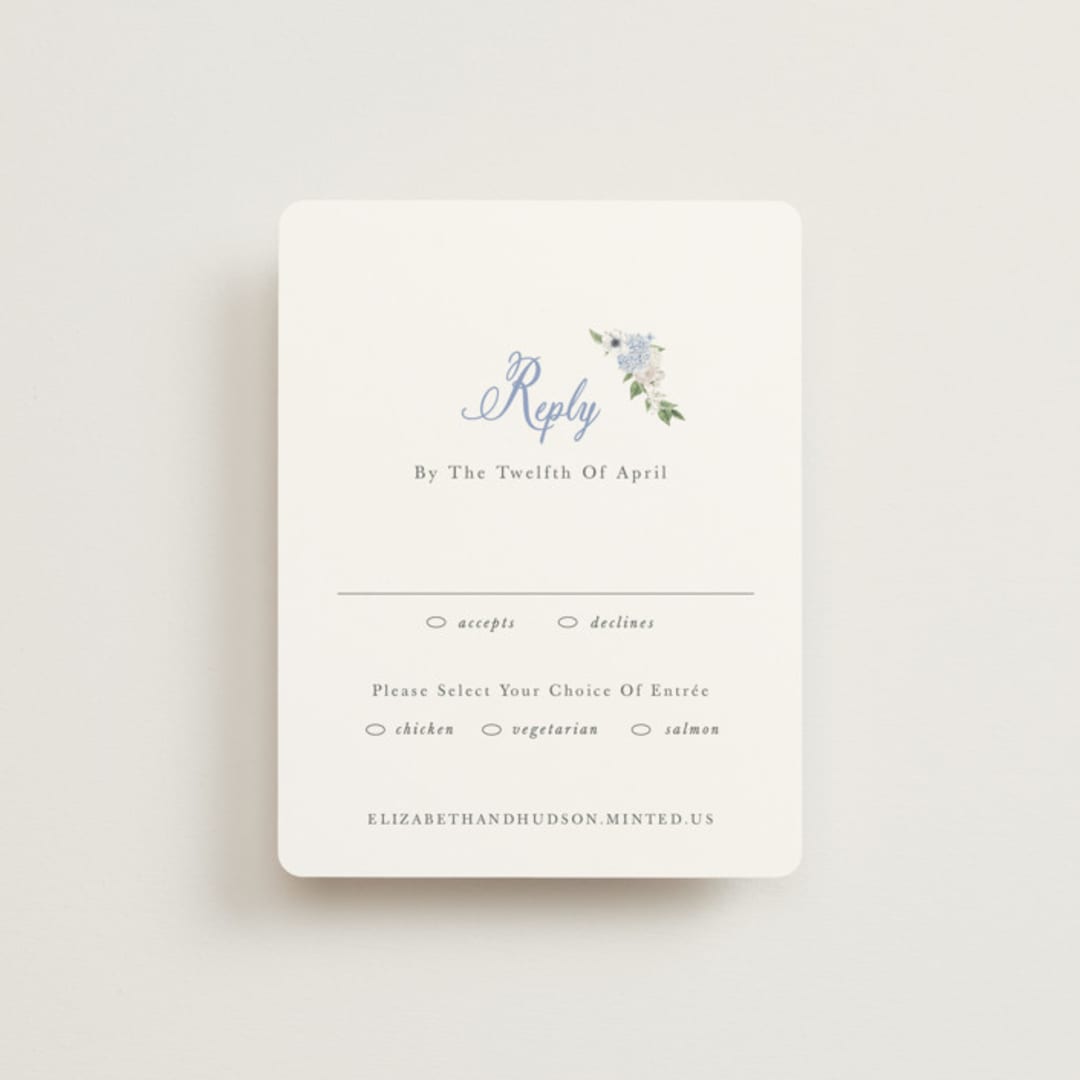 "SweetHearts" - RSVP Cards in Periwinkle by Design Lotus - Front