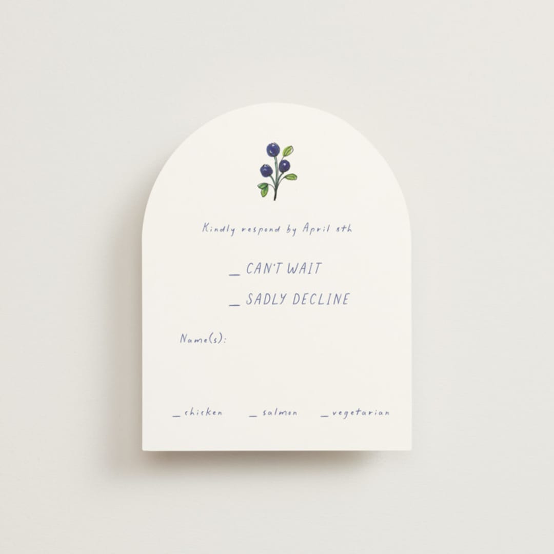 "Blue Bells" - RSVP Cards in Cornflower by Mere Paper - Front