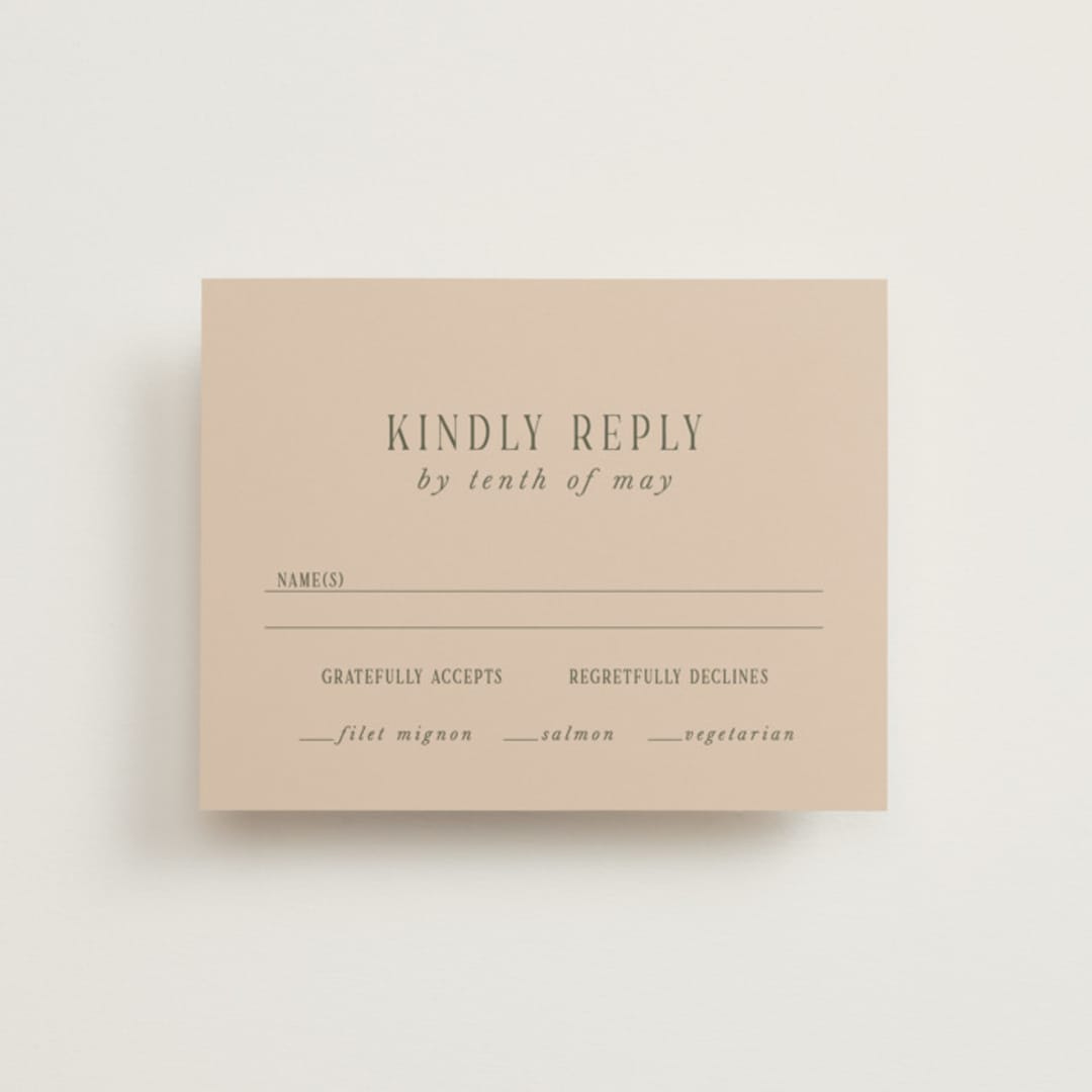 "Fero" - RSVP Cards in Blush by Pati Cascino - Front
