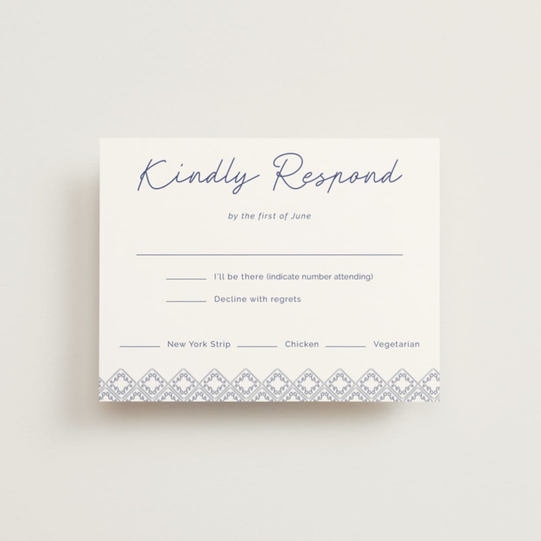 "Santorini" - RSVP Cards in Cerulean by Zani van Zyl - Front