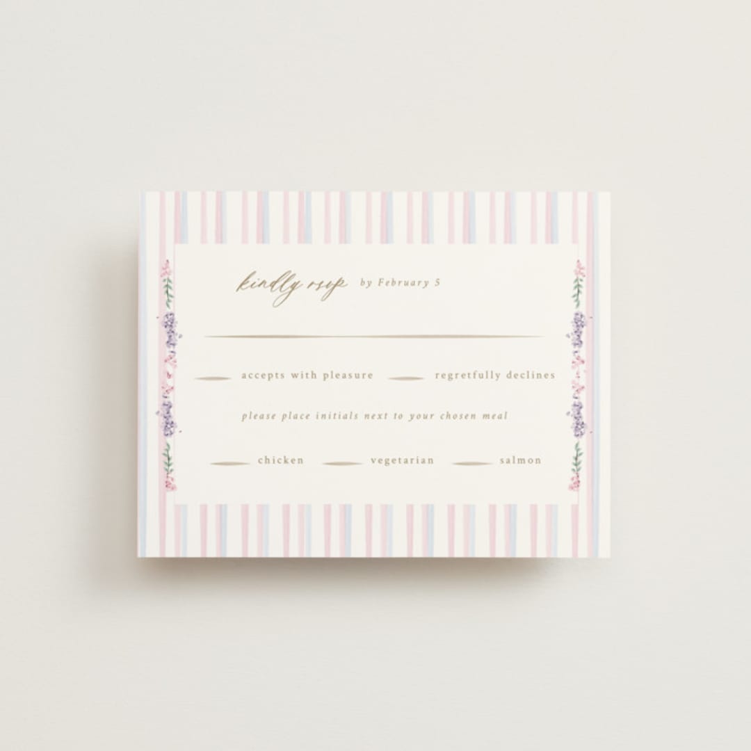 "Vintage Whimsy" - RSVP Cards in Peony by Corinne Malesic - Front