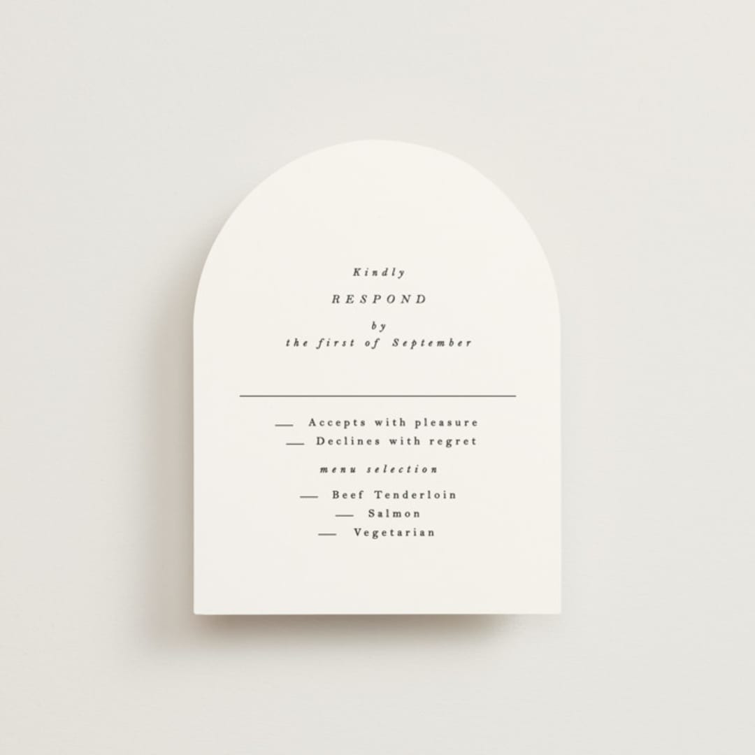 "traditional love story" - RSVP Cards in Black Tie by Phrosné Barwood - Front