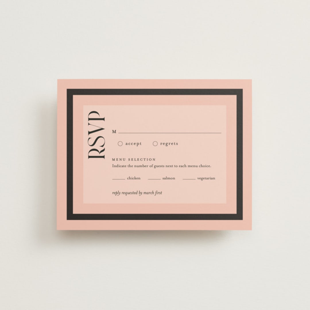 "Elance" - RSVP Cards in Onyx by Eric Clegg - Front