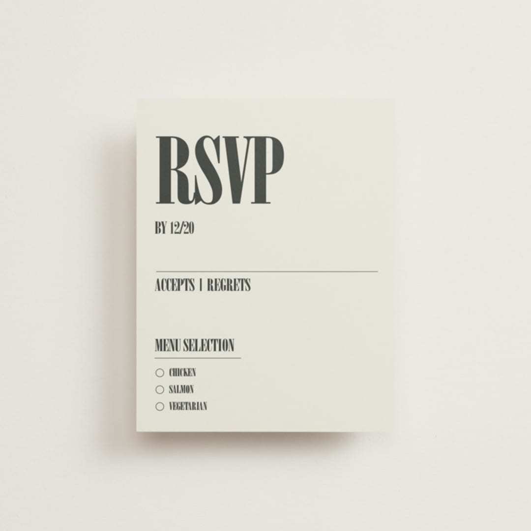 "Flynn" - RSVP Cards in Ash by Kelly Watkins - Front