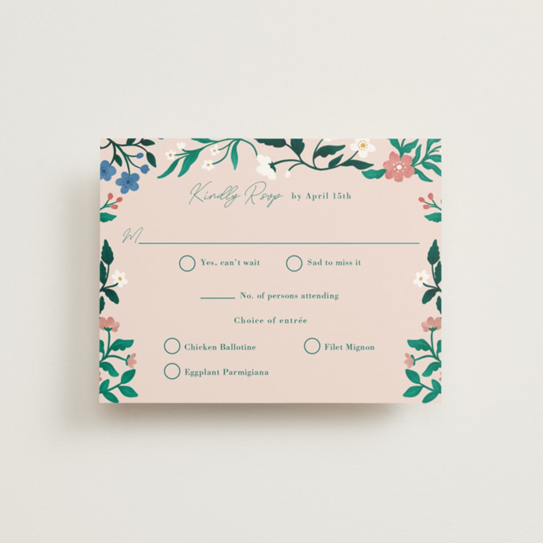 "Le Jardin" - RSVP Cards in Petal by Elly - Front