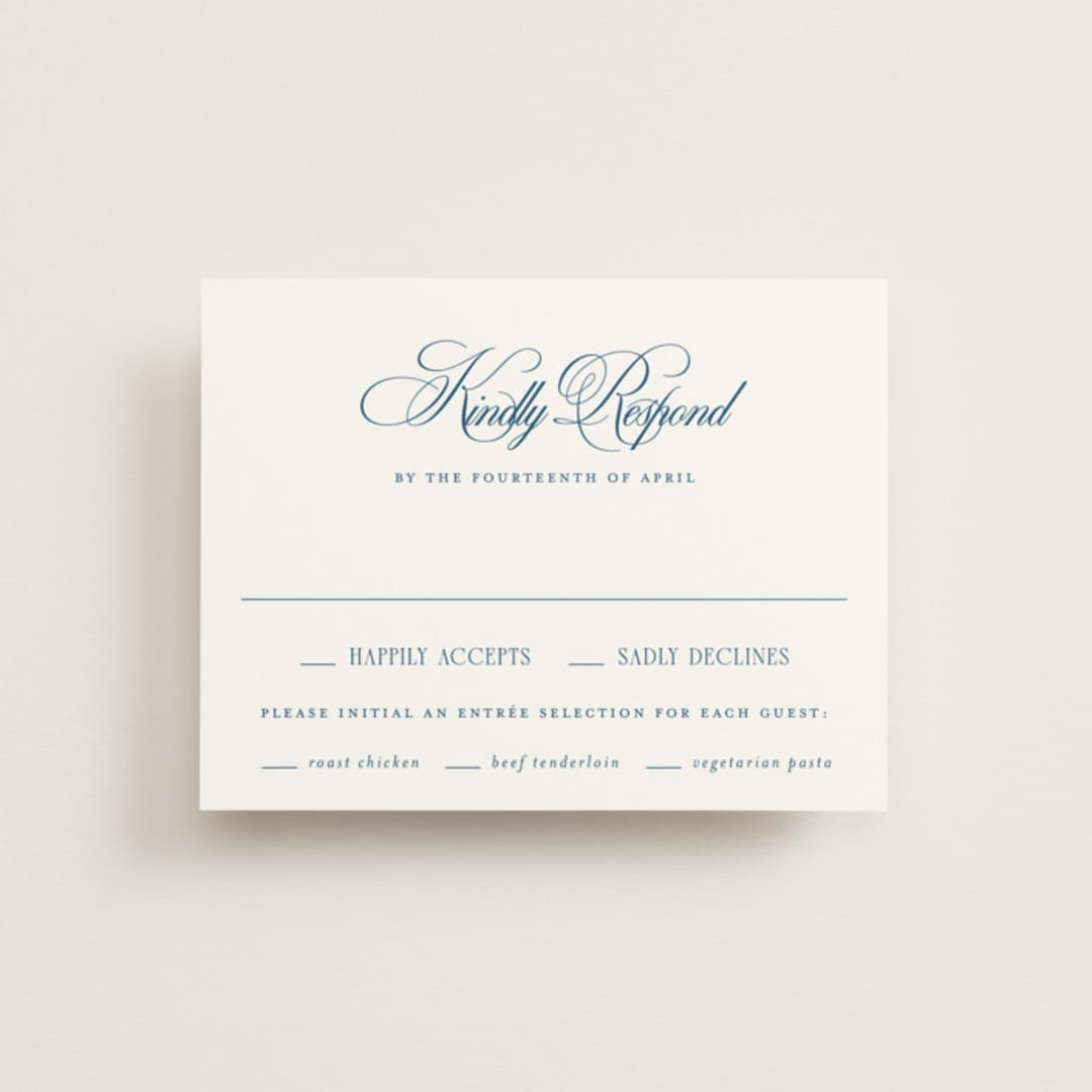 "Hilton" - RSVP Cards in Ocean by Kelly Schmidt - Front