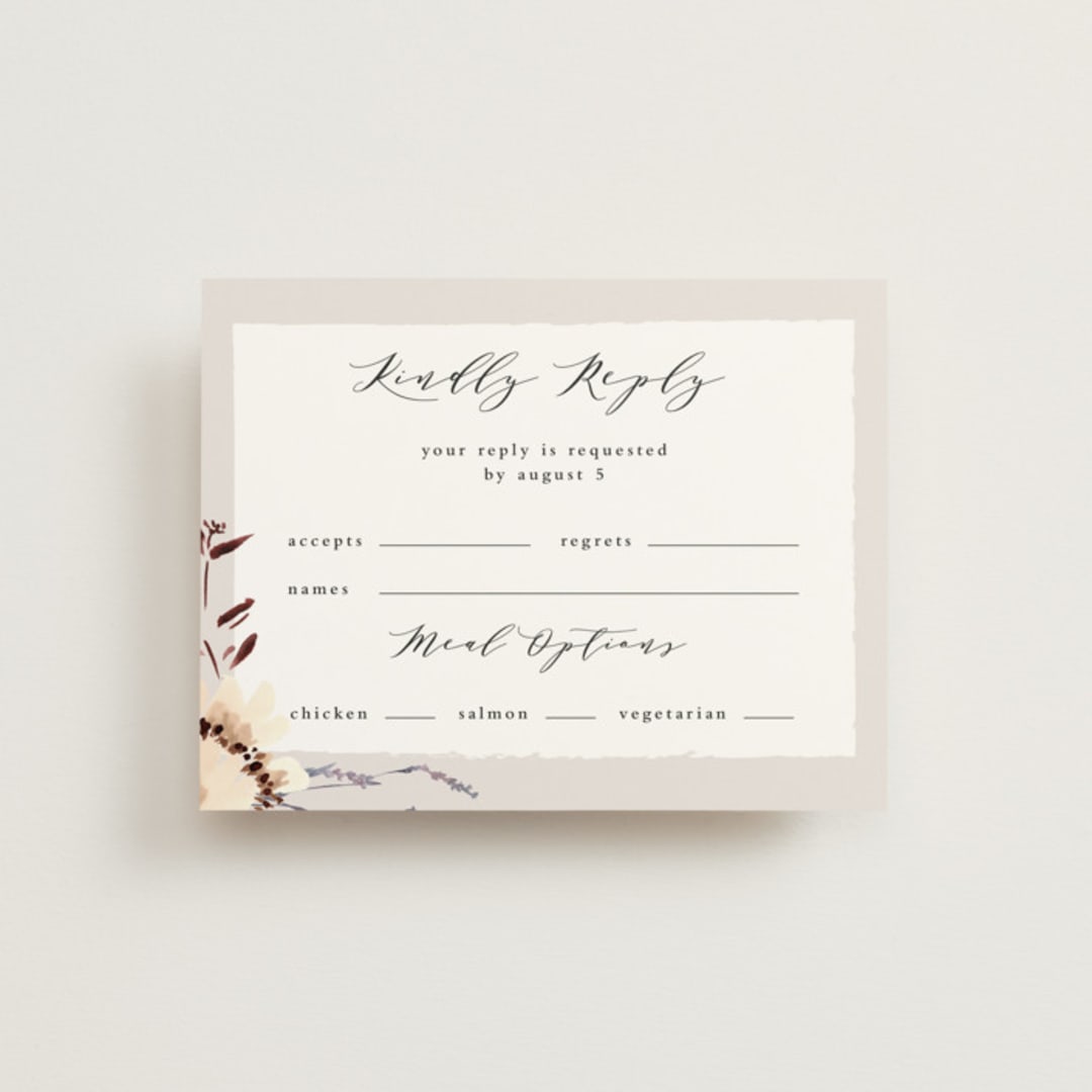 "Sonnet" - RSVP Cards in Almond by Petra Kern - Front