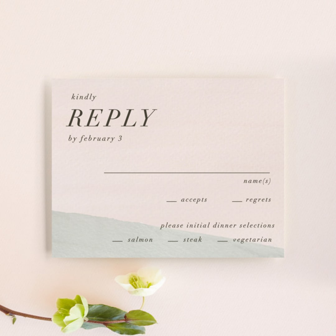 "Eleanor" - RSVP Cards in Rose by Creative Parasol - Front