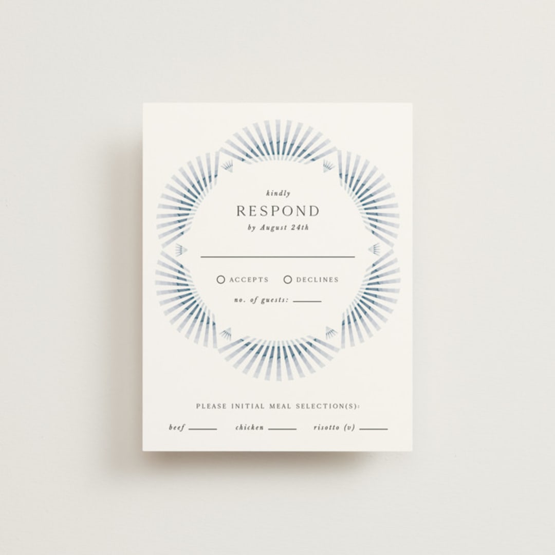 "AKARI" - RSVP Cards in Wave by Melanie Kosuge - Front