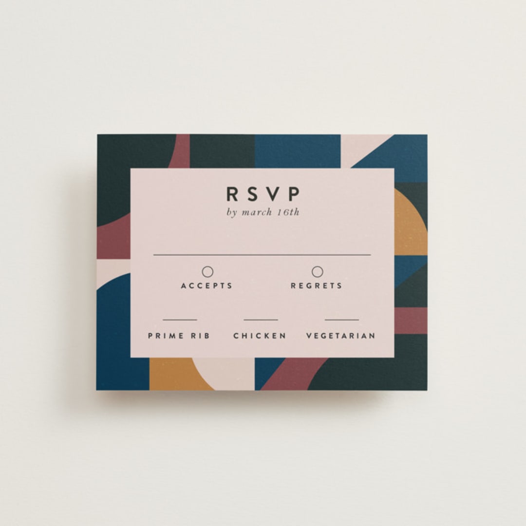 "Abstract Jewels" - RSVP Cards in Noir by Maria Alou - Front